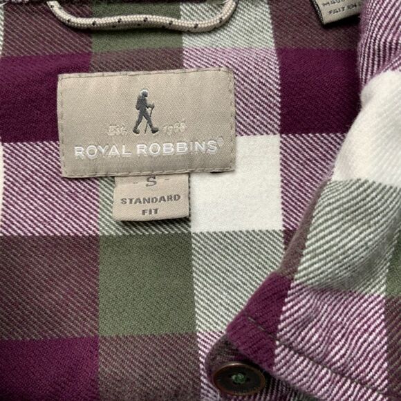 ROYAL ROBBINS Plaid Flannel Organic Cotton Button Down Shirt Sz S - Picture 4 of 11